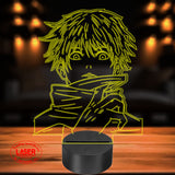 Lampada LED in plexiglass con la sagoma di Gojo Satoru, il personaggio di Jujutsu Kaisen.