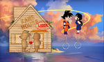 Kame House con i personaggi di Goku e Kiki
