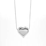 Collana con cuore Bombato  in acciaio inossidabile Bijoux incisione Laser