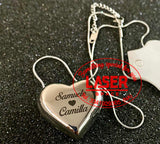 Collana con cuore Bombato  in acciaio inossidabile Bijoux incisione Laser