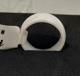 Anello in ceramica bianco fascia larga