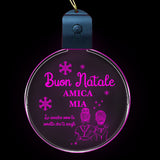 Palla di Natale Personalizzata con Luce LED RGB | Magica Decorazione Natalizia Incisa a Laser