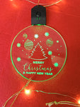 Palla di Natale Personalizzata con Luce LED RGB | Magica Decorazione Natalizia Incisa a Laser