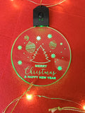 Palla di Natale Personalizzata con Luce LED RGB | Magica Decorazione Natalizia Incisa a Laser
