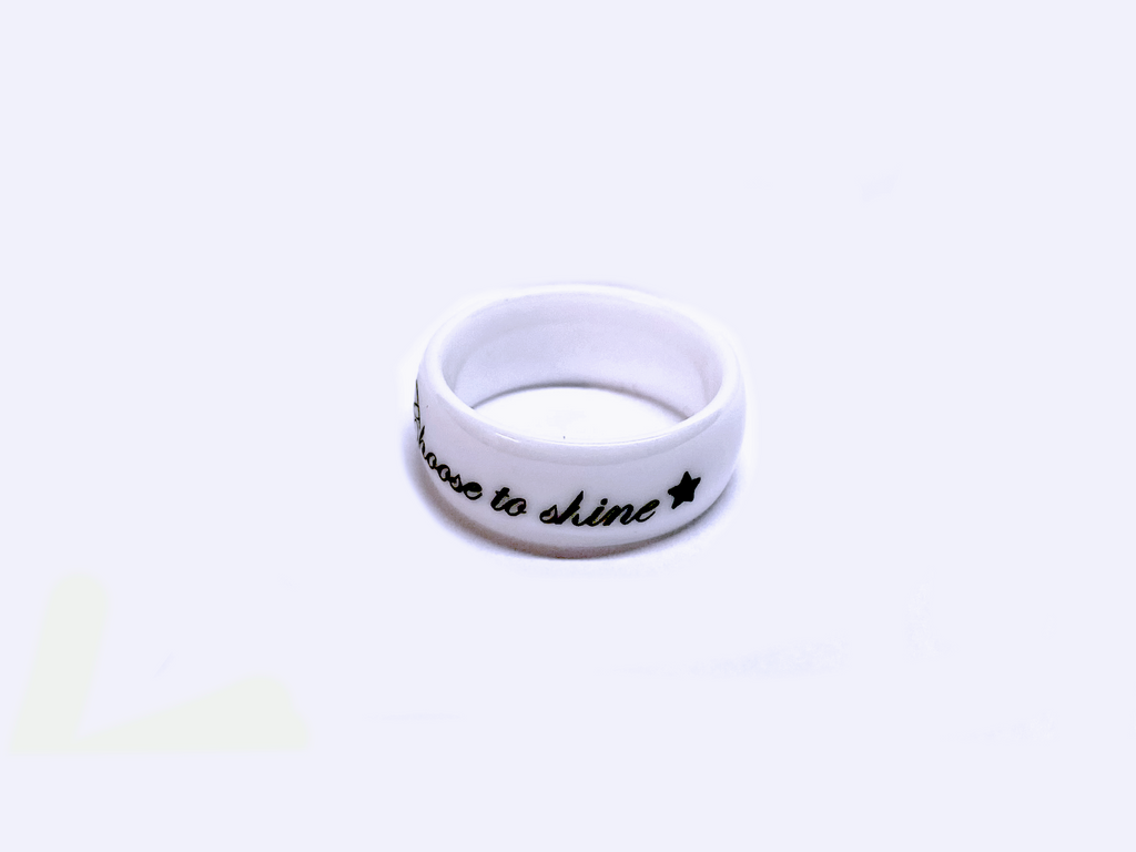 Anello in Ceramica Bianco Fascia Larga | Incisione Laser Gratuita