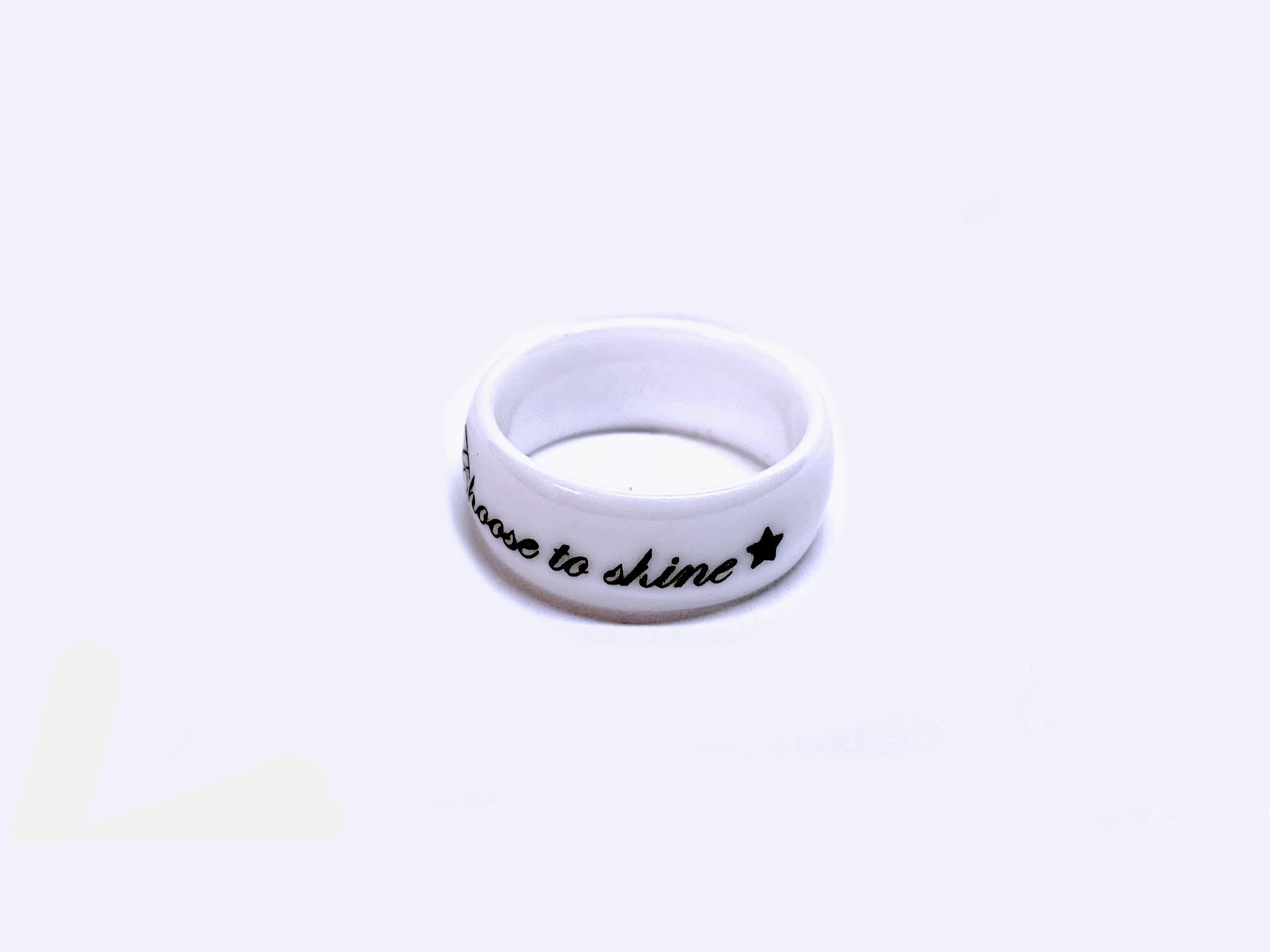 Anello in Ceramica Bianco Fascia Larga | Incisione Laser Gratuita