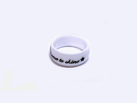 Anello in Ceramica Bianco Fascia Larga | Incisione Laser Gratuita