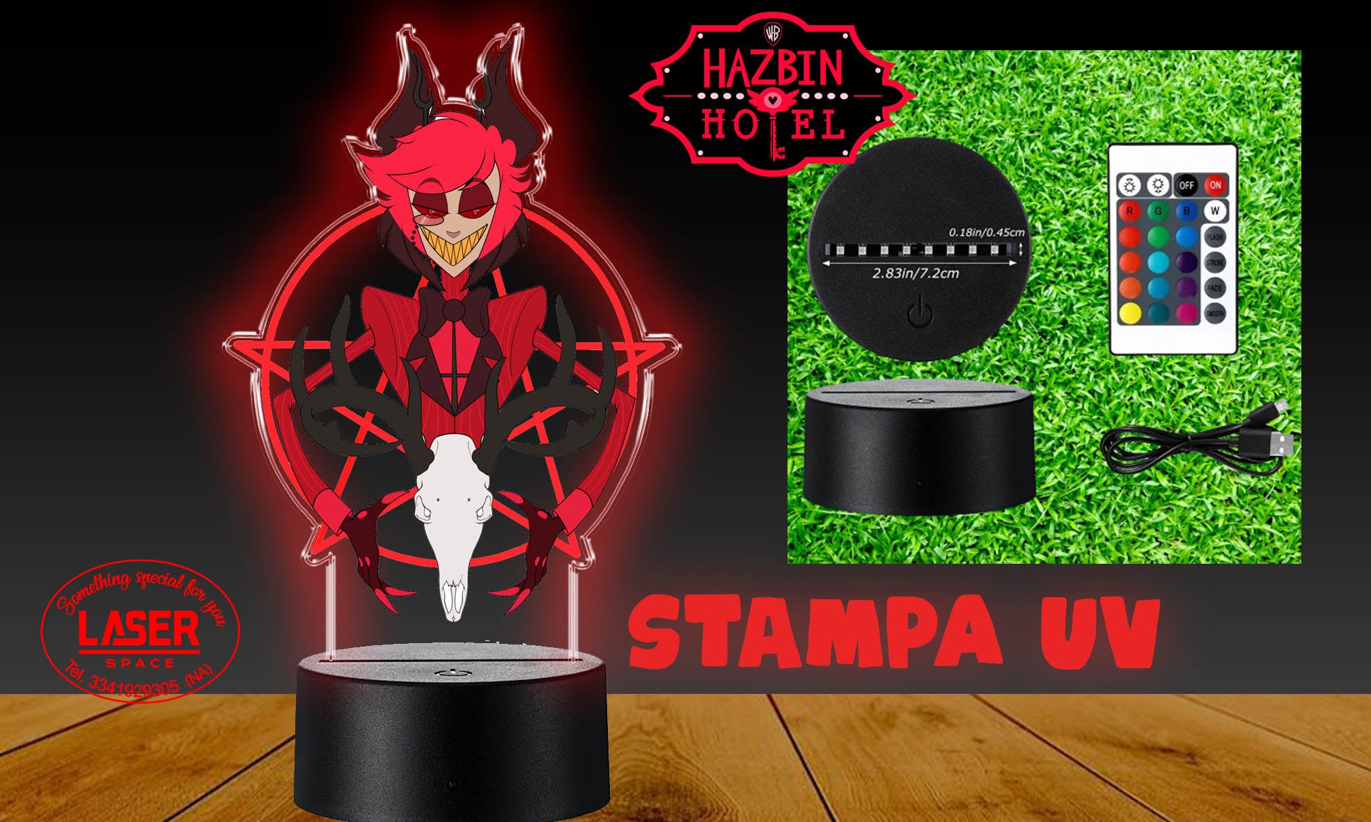 Alastor Radio Demon Hazbin hotel lampada led
