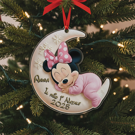 Pallina di Natale personalizzata con il personaggio di Minnie bebé