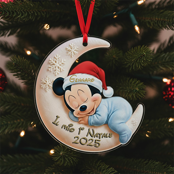 Pallina di Natale personalizzata con il personaggio di Topolino bebé