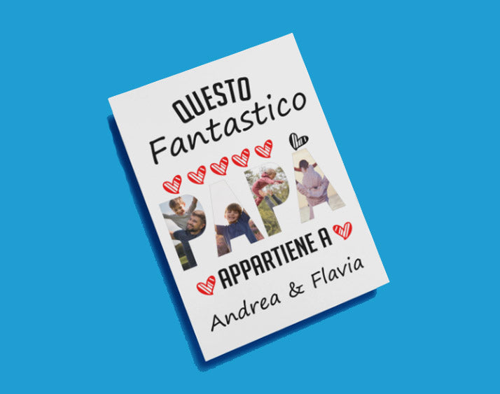 Dettaglio del quadretto con una frase divertente per il papà
