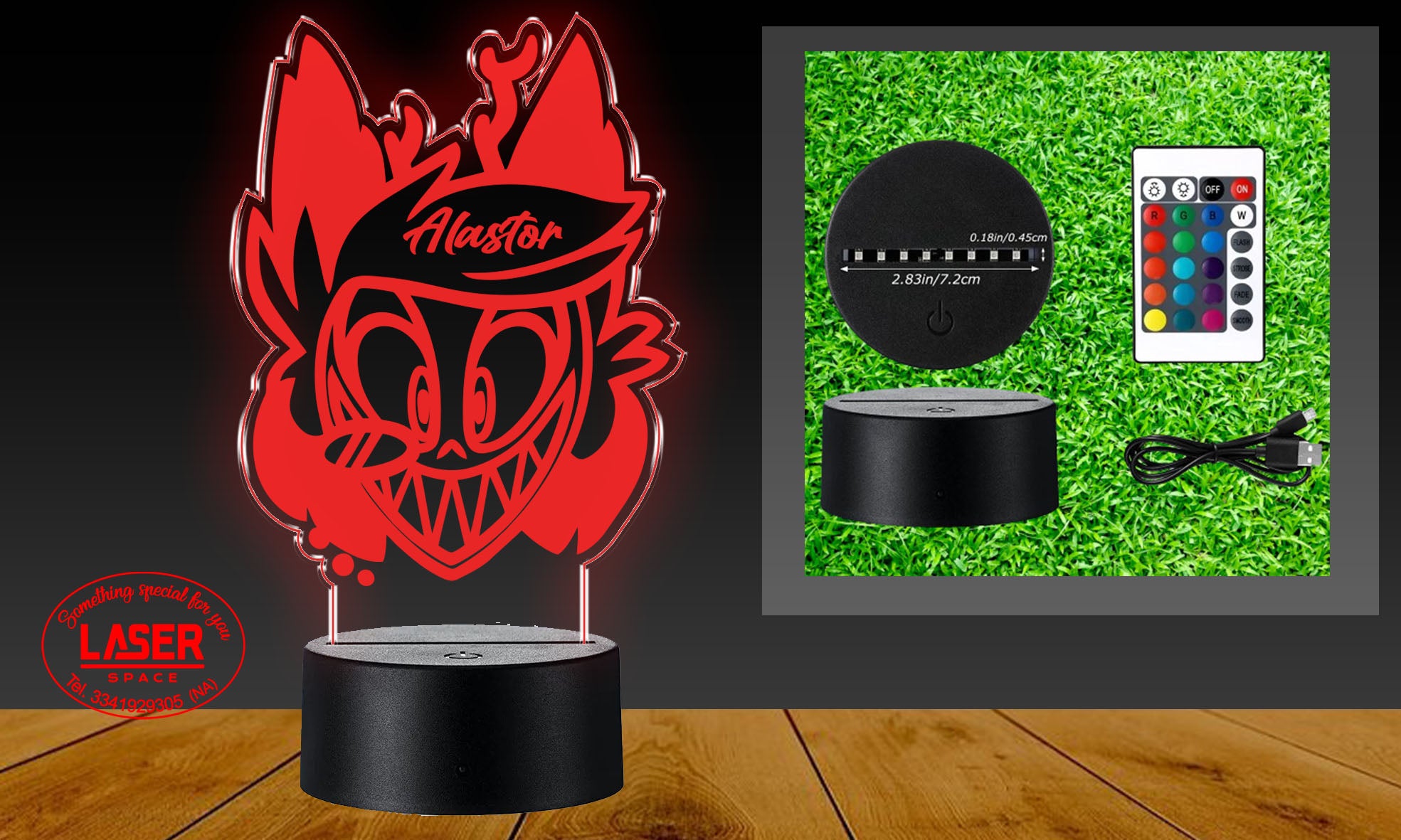 Lampada Led Alastor Hazbin Hotel