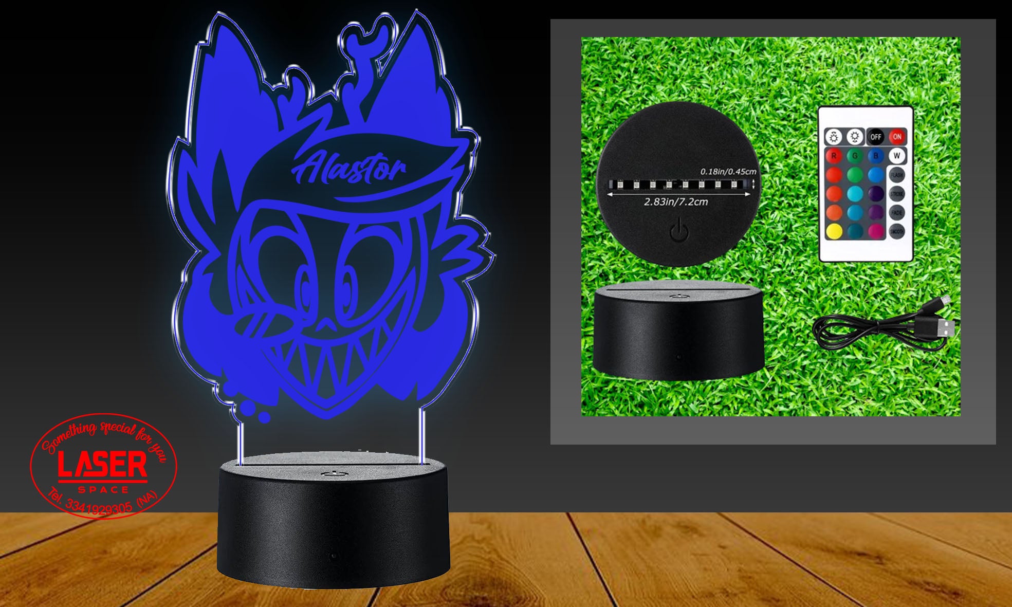 Lampada Led Alastor Hazbin Hotel