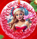 Pallina di Natale Barbie effetto 3D - Plexiglass - Stampa Uv