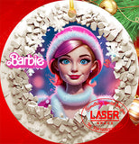 Pallina di Natale Barbie effetto 3D - Plexiglass - Stampa Uv