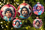 Palla di Natale Maradona D10S Plexiglass 12 cm effetto 3d