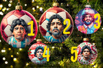 Palla di Natale Maradona D10S Plexiglass 12 cm effetto 3d