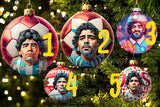 Palla di Natale Maradona D10S Plexiglass 12 cm effetto 3d