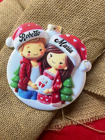 regalo coppia decorazione natalizia donna incinta