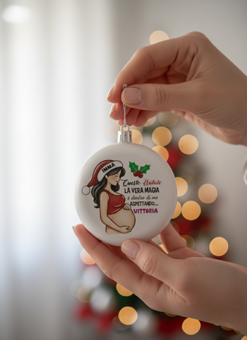 decorazione natale gravidanza aspettando te 2025