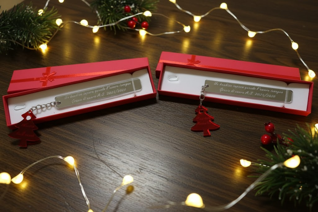 Segnalibro in plexiglass personalizzato per maestra con incisione al laser, idea regalo di Natale