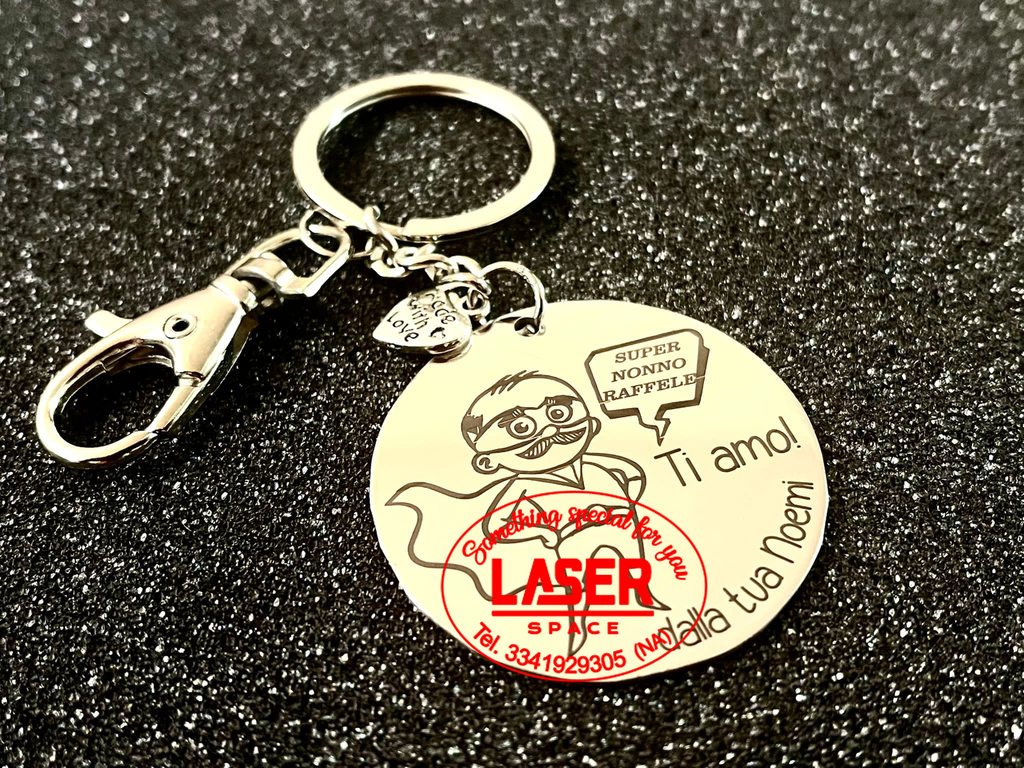 Portachiavi in acciaio Festa dei Nonni Incisione Laser Gratis