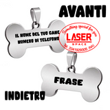 Medagliette per Cani in acciaio inox PetShop incisione laser GRATIS