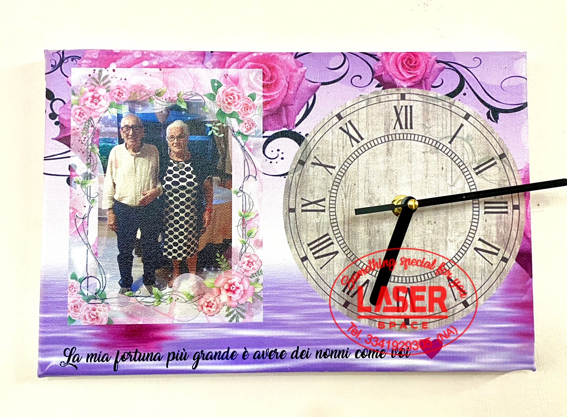 Orologio Quadretto A4 Festa dei Nonni Stampa UV