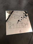 Orologio da parete plexiglass argento specchio family