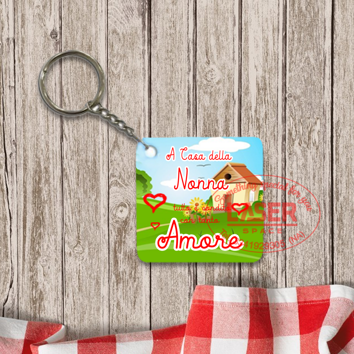 Portachiavi Personalizzato Festa dei Nonni Stampa Uv a casa dei nonni