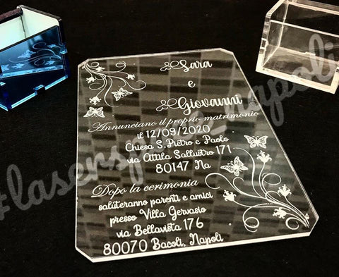 Partecipazione di nozze Plexiglass ELEGANTE wedding