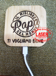 Caricatore wireless da scrivania in bamboo Regalo Festa del Papà